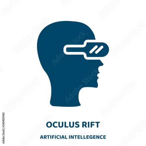 oculus rift vector icon from artificial intellegence and future technology collection. rift filled flat symbol for mobile concept and web design. Black reality glyph icon. Isolated sign, logo .