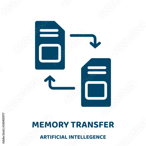 memory transfer vector icon from artificial intellegence and future technology collection. data filled flat symbol for mobile concept and web design. Black transfer glyph icon. Isolated sign, logo .