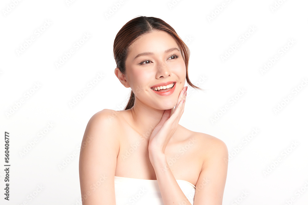 Beautiful young asian woman with clean fresh skin on white background, Face care, Facial treatment, Cosmetology, beauty and spa, Asian women portrait. Beautiful young asian woman with clean fresh skin on white background, Face care, Facial treatment, Cosmetology, beauty and spa, Asian women portrait.
