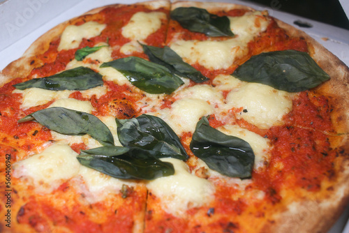 pizza with basil