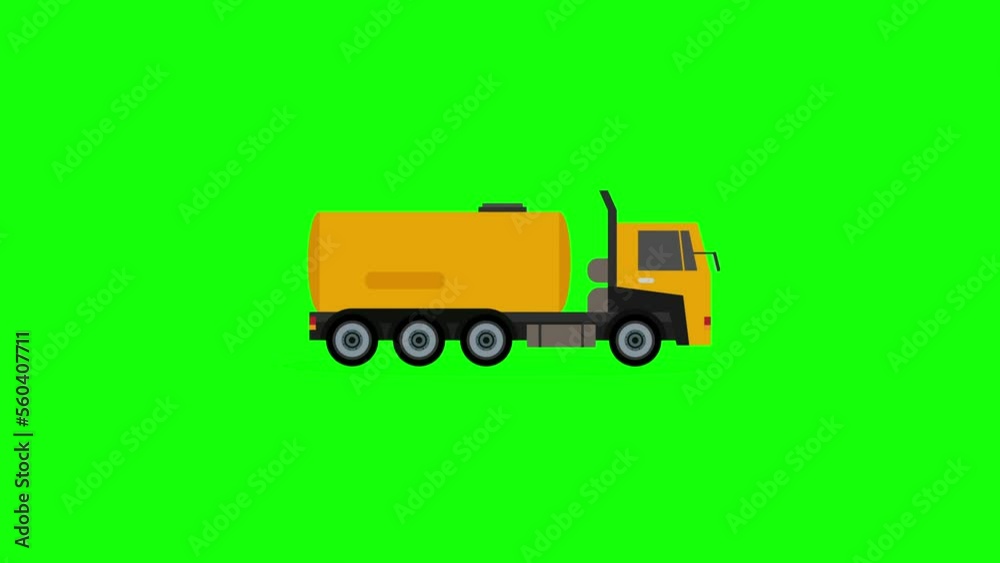 Truck moving on green screen 2d animation cartoon in 4k Truck moving on green screen 2d animation cartoon in 4k