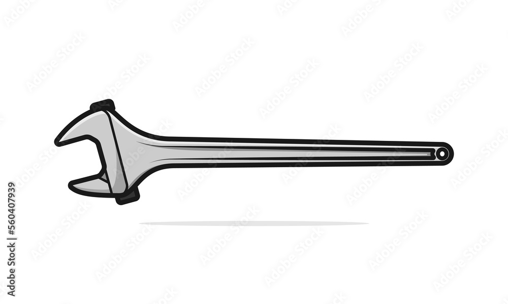 Adjustable wrench vector design element isolated on white background Adjustable wrench vector design element isolated on white background
