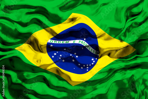 National flag of Brazil. Background with flag of Brazil