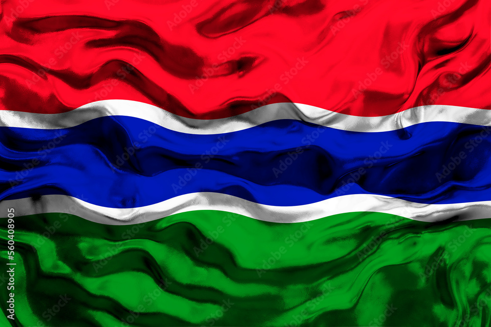 Fototapeta premium National flag of Gambia. Background with flag of Gambia.