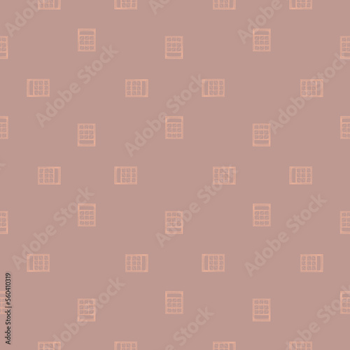 Opened window engraved seamless pattern. Vintage element inside wall in hand drawn style. Sketch texture for fabric, wallpaper, textile, print, title, wrapping paper. Vector illustration.