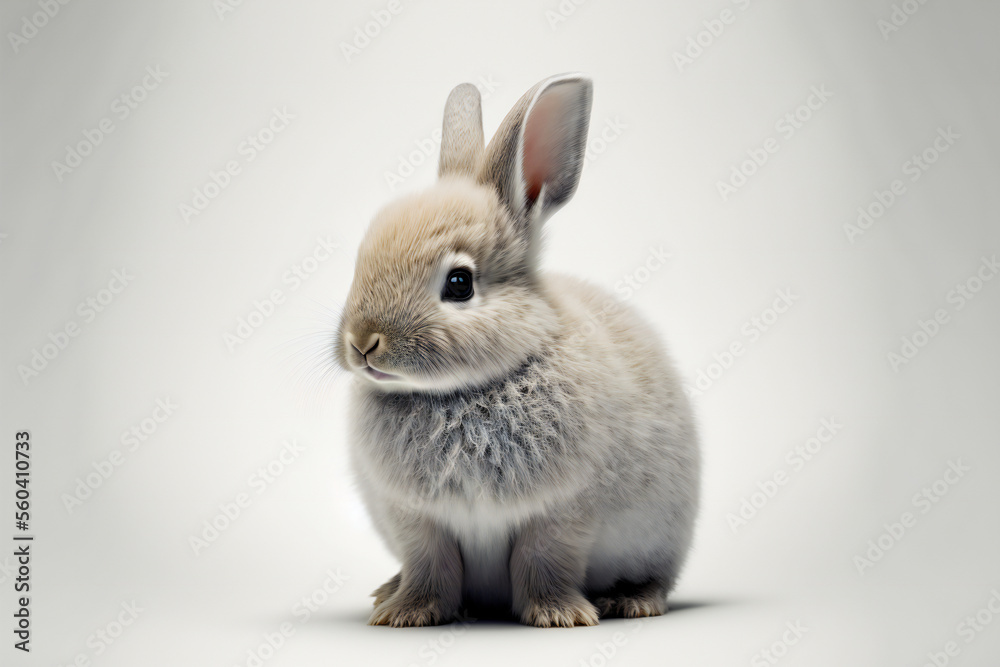 Hyper-realistic illustration of a rabbit / hare - Cute rabbit - Cute hare