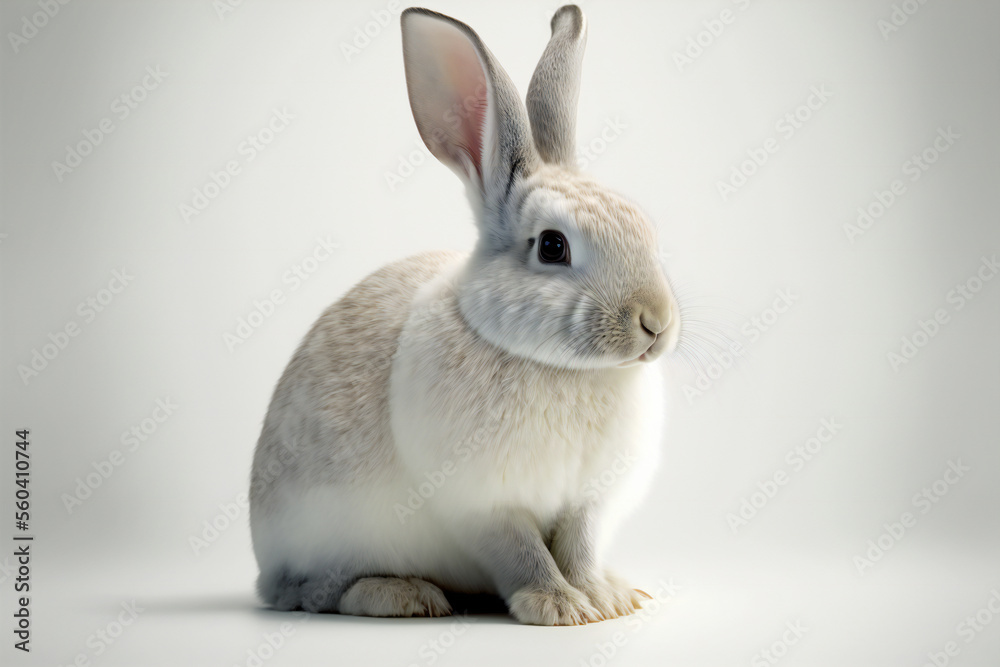 Hyper-realistic illustration of a rabbit / hare - Cute rabbit - Cute hare Hyper-realistic illustration of a rabbit / hare - Cute rabbit - Cute hare