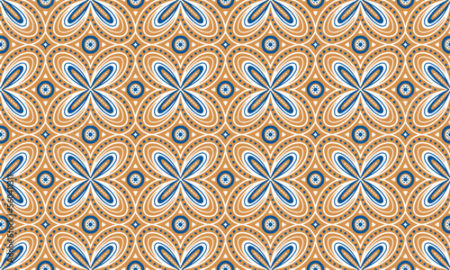 Ethnic Abstract Background cute blue yellow geometric tribal ikat folk Motif Arabic oriental native pattern traditional design,carpet,wallpaper,clothing,fabric,wrapping,print,batik,folk,knit,vector