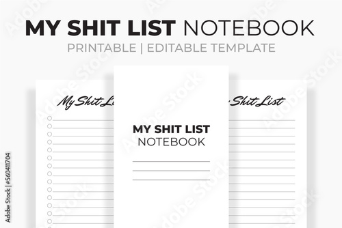 My Shit List Notebook