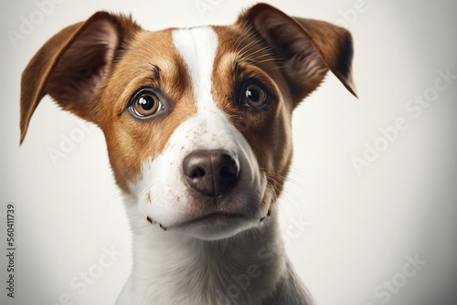 Hyperrealistic illustration of a dog - cute dog - cute hare - close-up of a dog © Graxaim