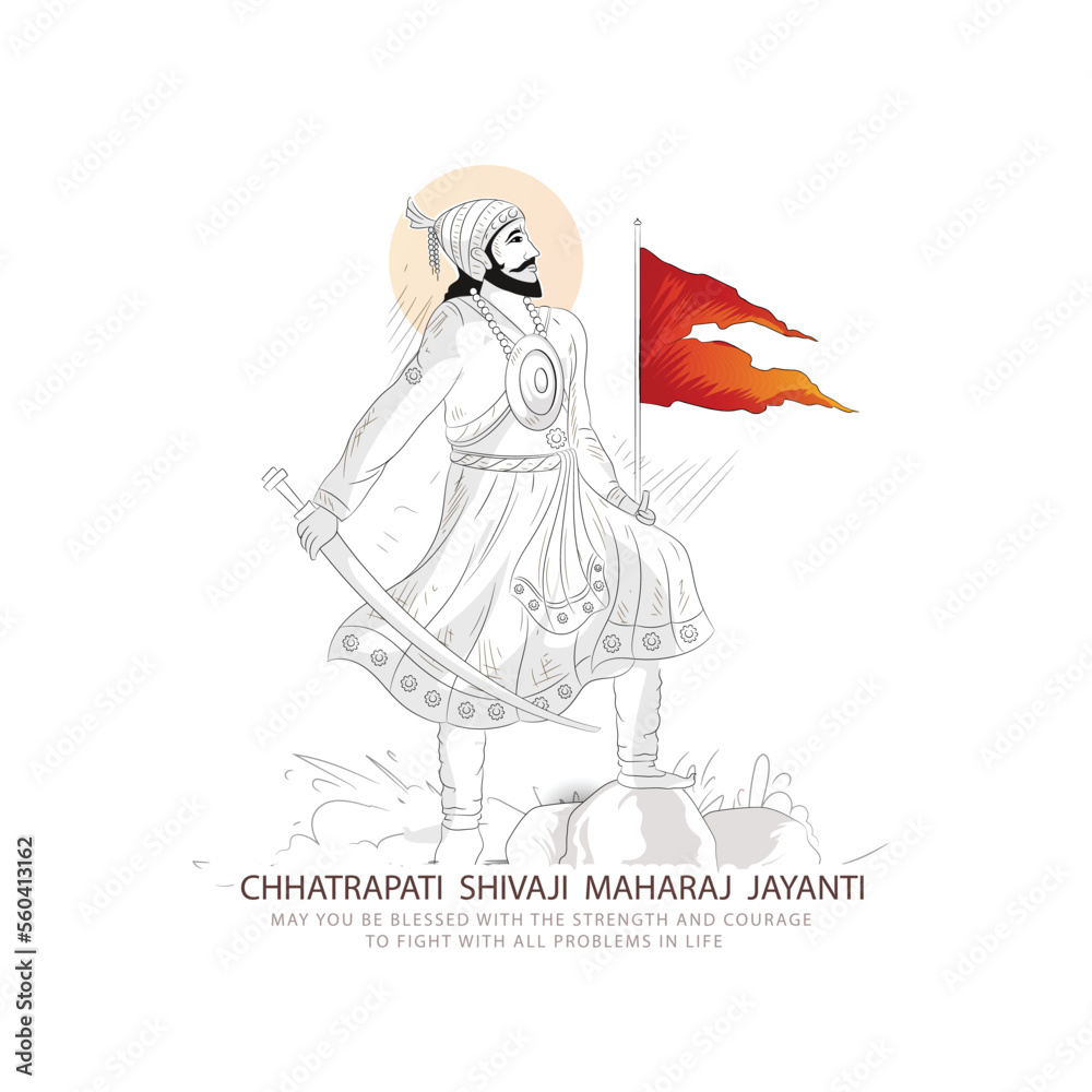 Great Pencil Sketch Of Shivaji Maharaj | DesiPainters.com