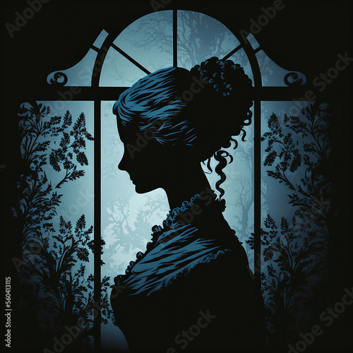 Wallpaper Mural Silhouette of a woman in Victorian era Torontodigital.ca