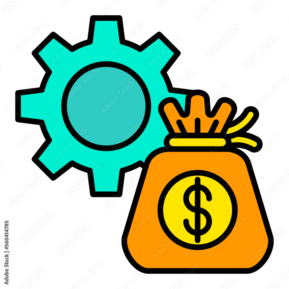 Money Management Filled Line Icon Money Management Filled Line Icon