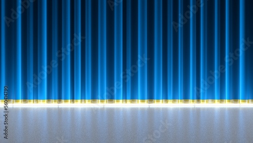 geschlossener blauer Vorhang photo