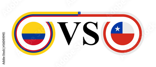 the concept of colombia vs chile. vector illustration isolated on white background