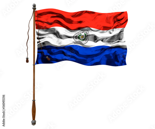 National flag of Paraguay. Background with flag of Paraguay