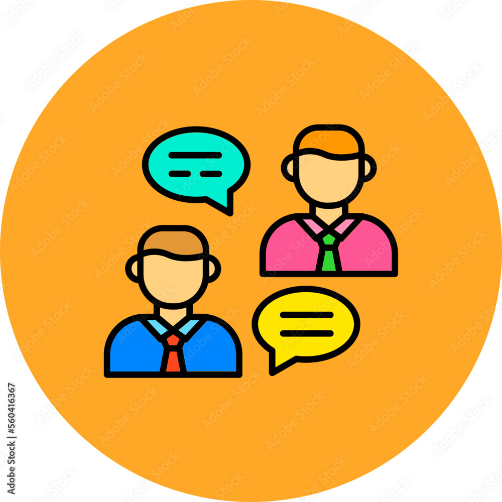 Conversation Multicolor Circle Filled Line Icon Conversation Multicolor Circle Filled Line Icon