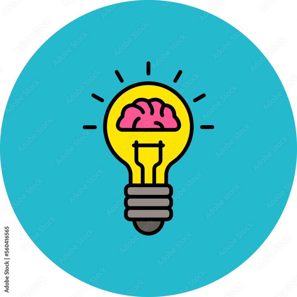 Idea Multicolor Circle Filled Line Icon Idea Multicolor Circle Filled Line Icon