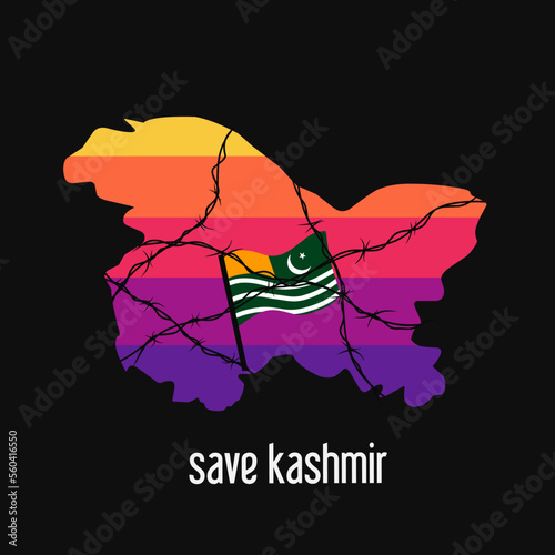 illustration vector of save kashmir perfect for print,poster,apparel,etc.
