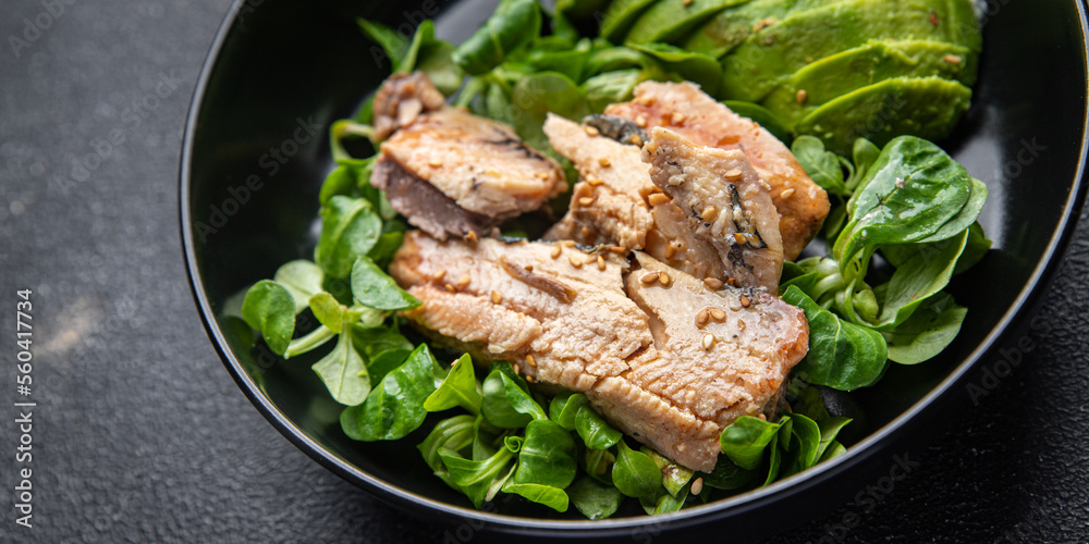 sardine salad vegetable dish fresh healthy meal food snack on the table copy space food background rustic top view keto or paleo diet sardine salad vegetable dish fresh healthy meal food snack on the table copy space food background rustic top view keto or paleo diet