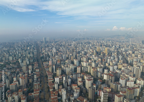 Bagdat Street Drone Photo, Caddebostan Kadikoy, Istanbul Turkey