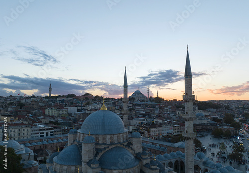 New Mosque (Yeni Cami) Drone Photo, Eminönü Fatih, Istanbul Turkey