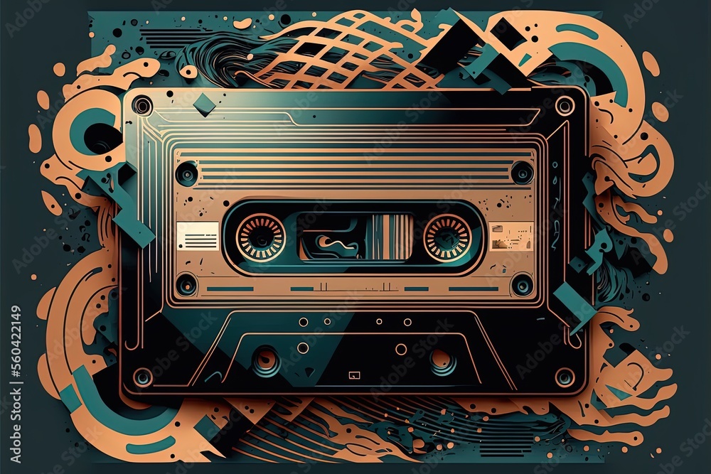 Fototapeta premium retro cassette background