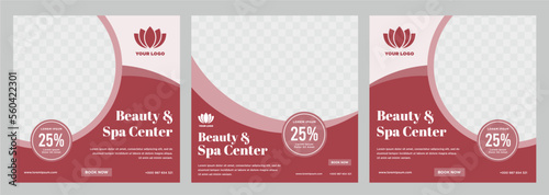 Beauty and spa social media post or banner template