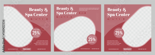 Beauty and spa social media post or banner template