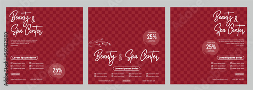 Beauty and spa social media post or banner template