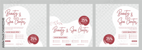 Beauty and spa social media post or banner template