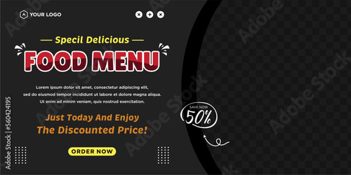 Delicious food menu and restaurant social media post template