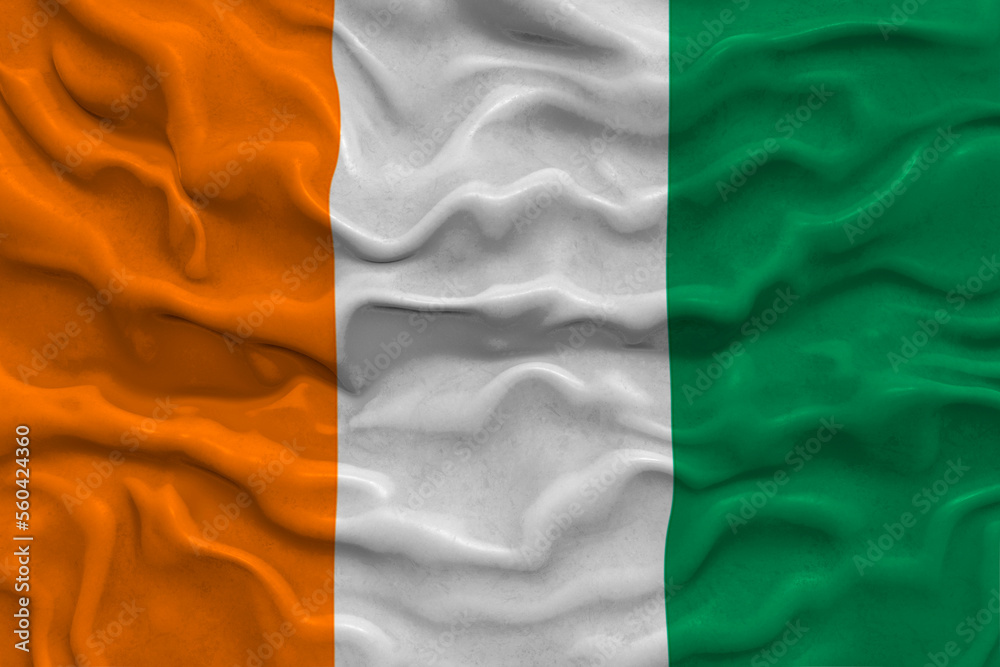 National flag of Côte d'Ivoire.. Background  with flag of Côte d'Ivoire..