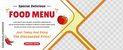 Delicious food menu and restaurant social media post template