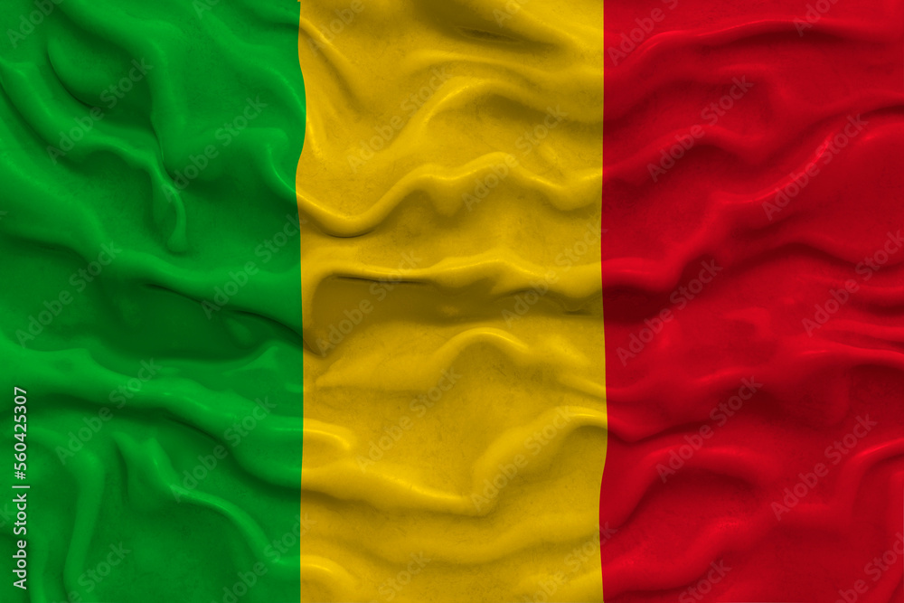 National flag of Mali. Background  with flag of Mali.