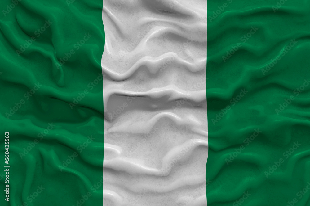 Obraz premium National flag of Nigeria. Background with flag of Nigeria.