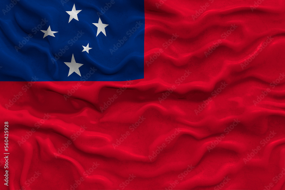 National flag of Samoa. Background with flag of Samoa. National flag of Samoa. Background with flag of Samoa.