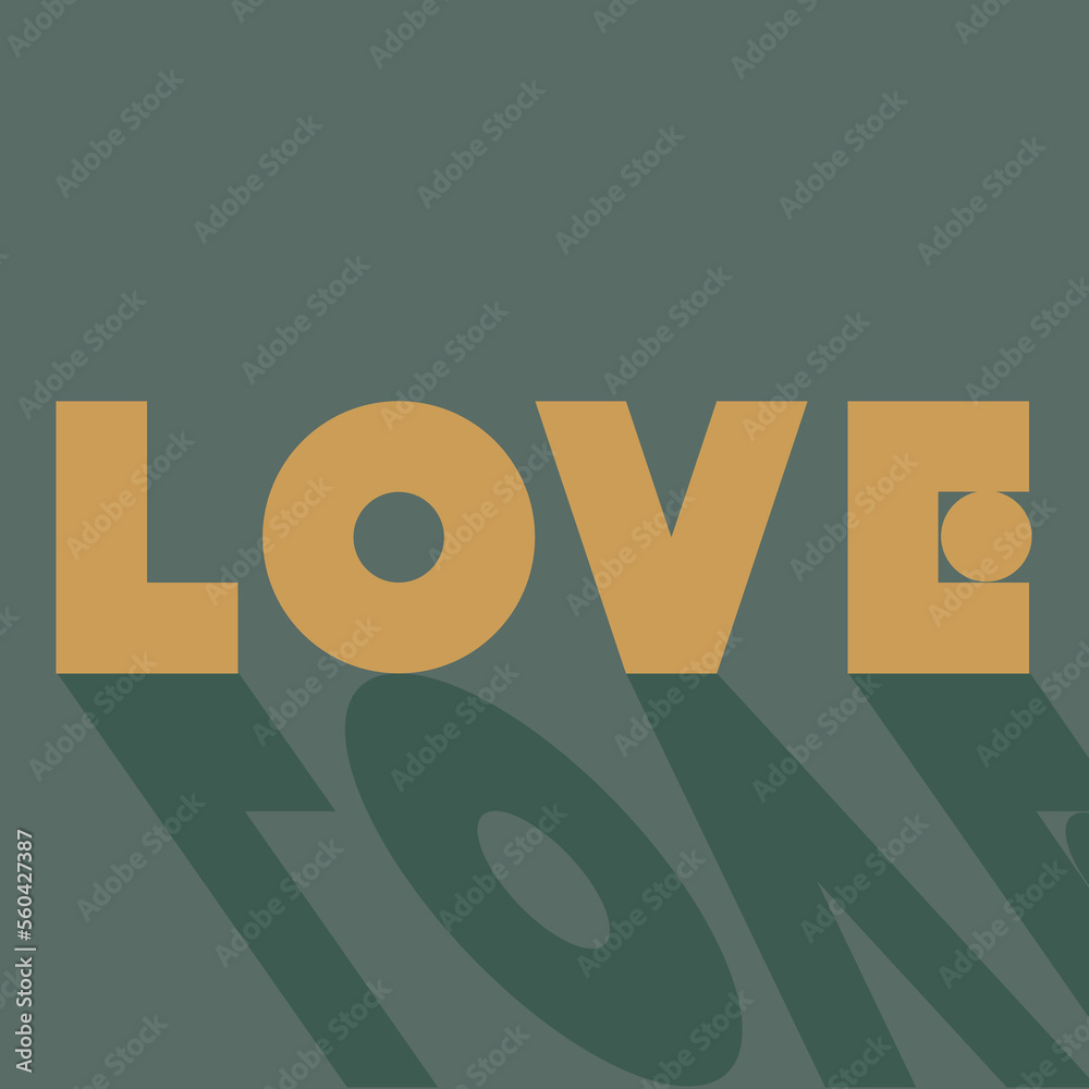 love word modern minimal elegant vector typographic centerpiece illustration for cards posters stationery isolated on dark background