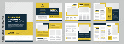 ompany profile proposal or brochure template layout design orange color shape minimalist business proposal or brochure template design