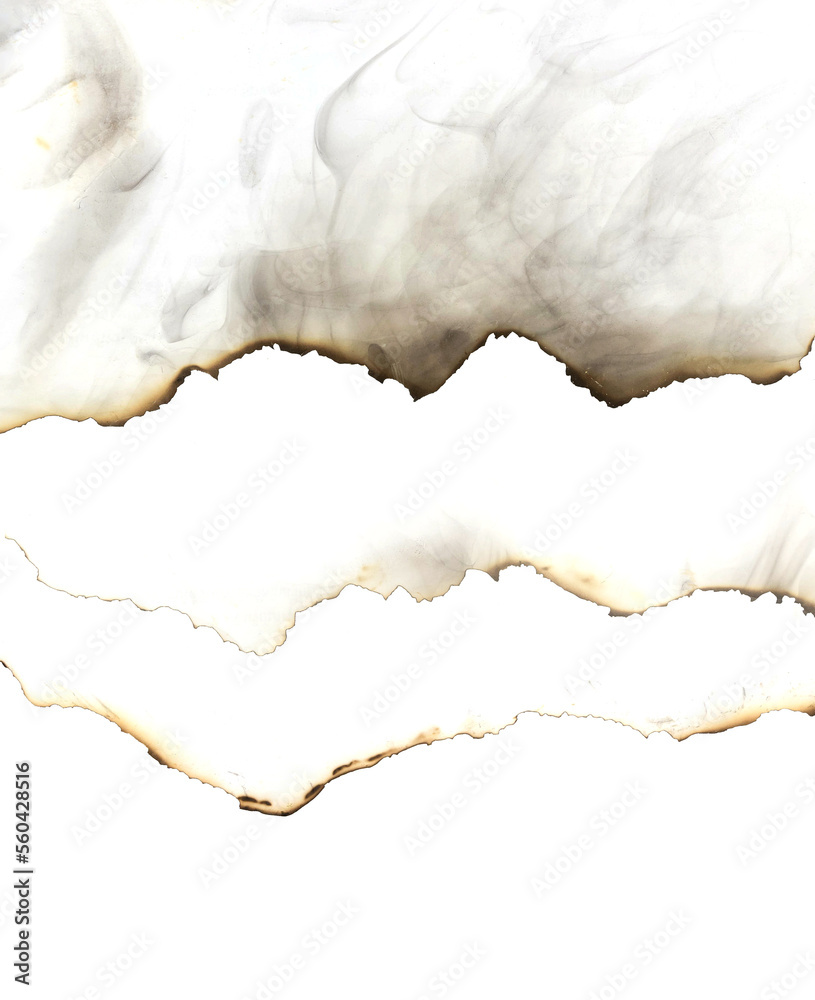 White paper burn marks isolated on black background. White paper burn marks isolated on black background.