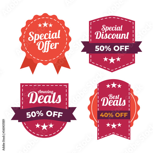 Special offer sale banner element collection set