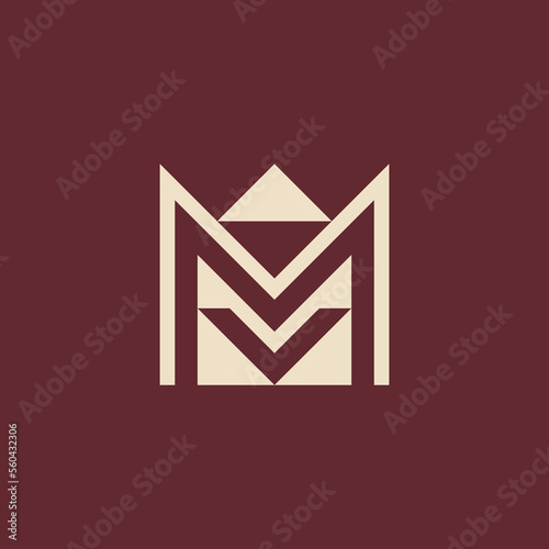elegant and stylish letter MV or VM logo