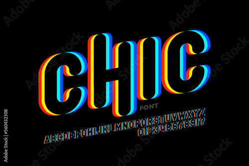 Modern font design, alphabet letters and numbers vector illustration