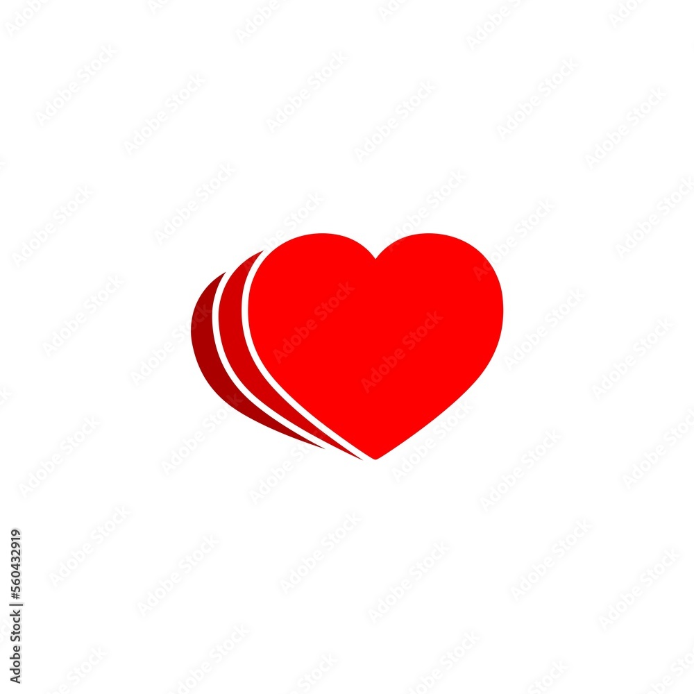 Love hearts shape logo.