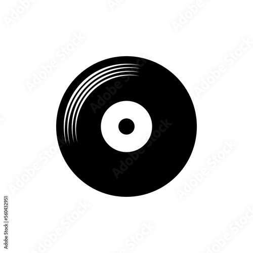Vinyl record logo Music sign. 