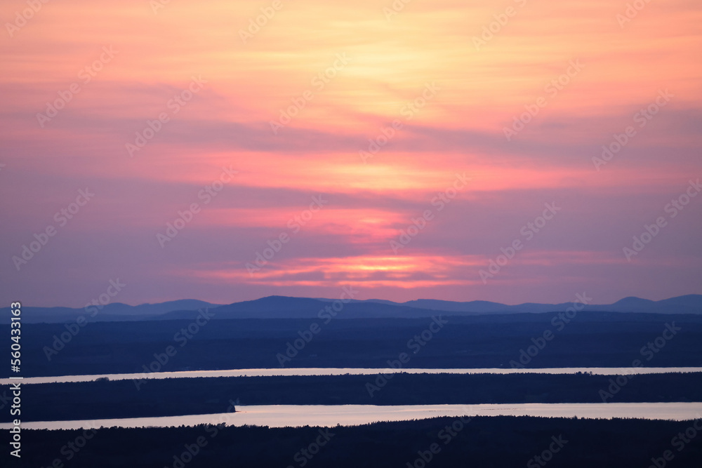 Obraz premium Sunset view from a Mountain top