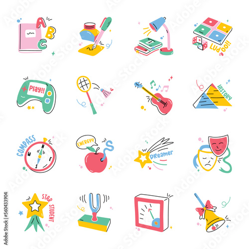 Pack of Learning Flat Stickers 