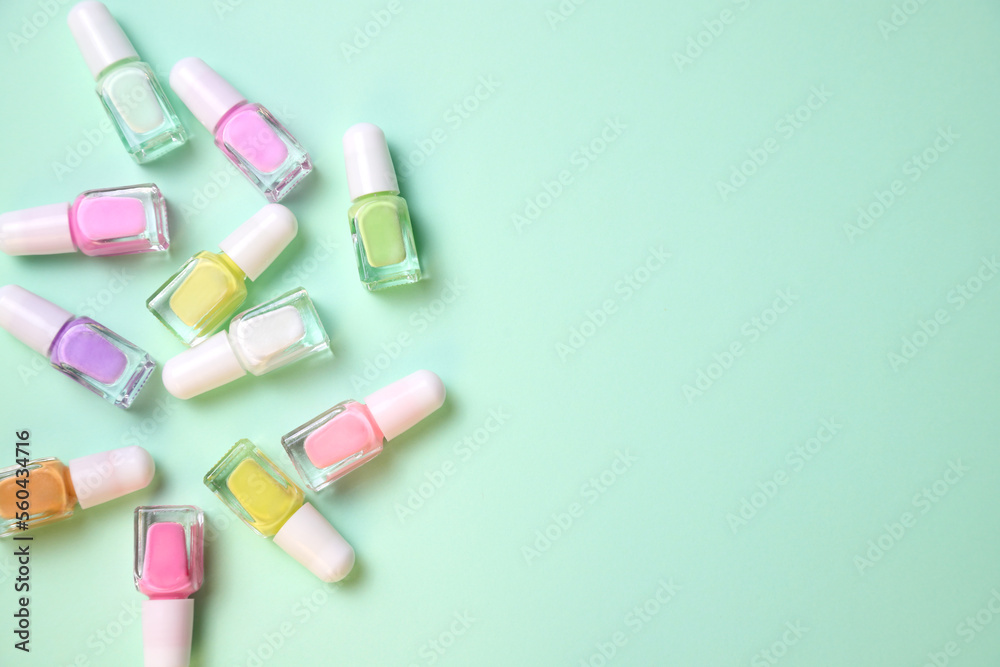 Nail polish variety, enamel bottles Nail polish variety, enamel bottles