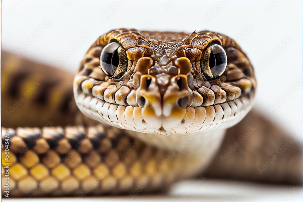 Rat snake looking at camera. Generative AI Rat snake looking at camera. Generative AI