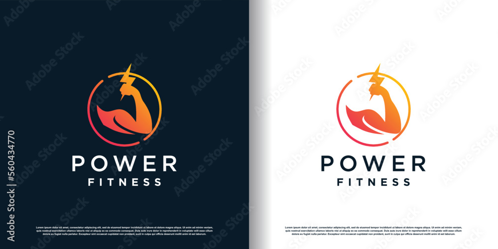 Naklejka premium fitness logo design with creative concept premium vector